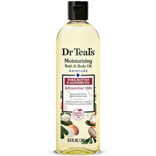 DR TEAL’S SHEA BUTTER MOISTURIZING BATH & BODY OIL, 8.8 fl oz.