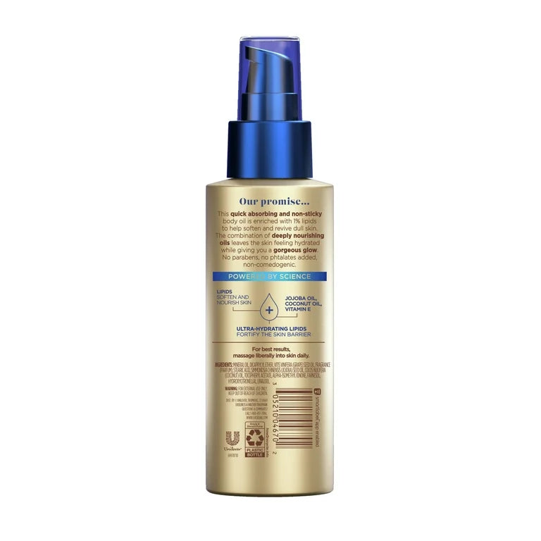VASELINE RADIANT X REPLENISHING & HYDRATING BODY OIL WITH 1% LIPIDS JOJOBA OIL COCONUT & VITAMIN E, 3.7 oz.