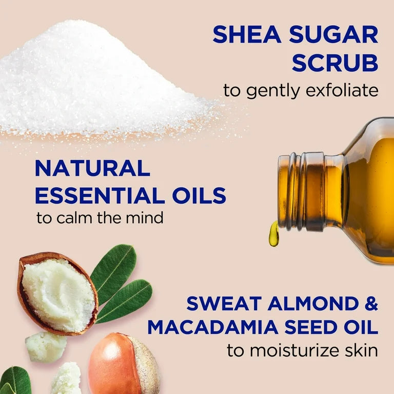 DR TEAL’S SHEA SUGAR SCRUB WITH SHEA BUTTER, ALMOND OIL AND ESSENTIAL OILS, 19oz