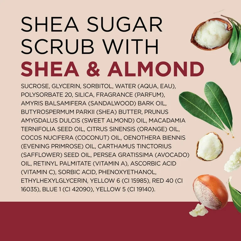 DR TEAL’S SHEA SUGAR SCRUB WITH SHEA BUTTER, ALMOND OIL AND ESSENTIAL OILS, 19oz