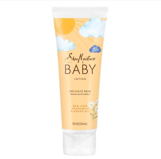 SHEA MOISTURE BABY LOTION RAW SHEA + CHAMOMILE + ARGAN OIL CALM & COMFORT 8OZ