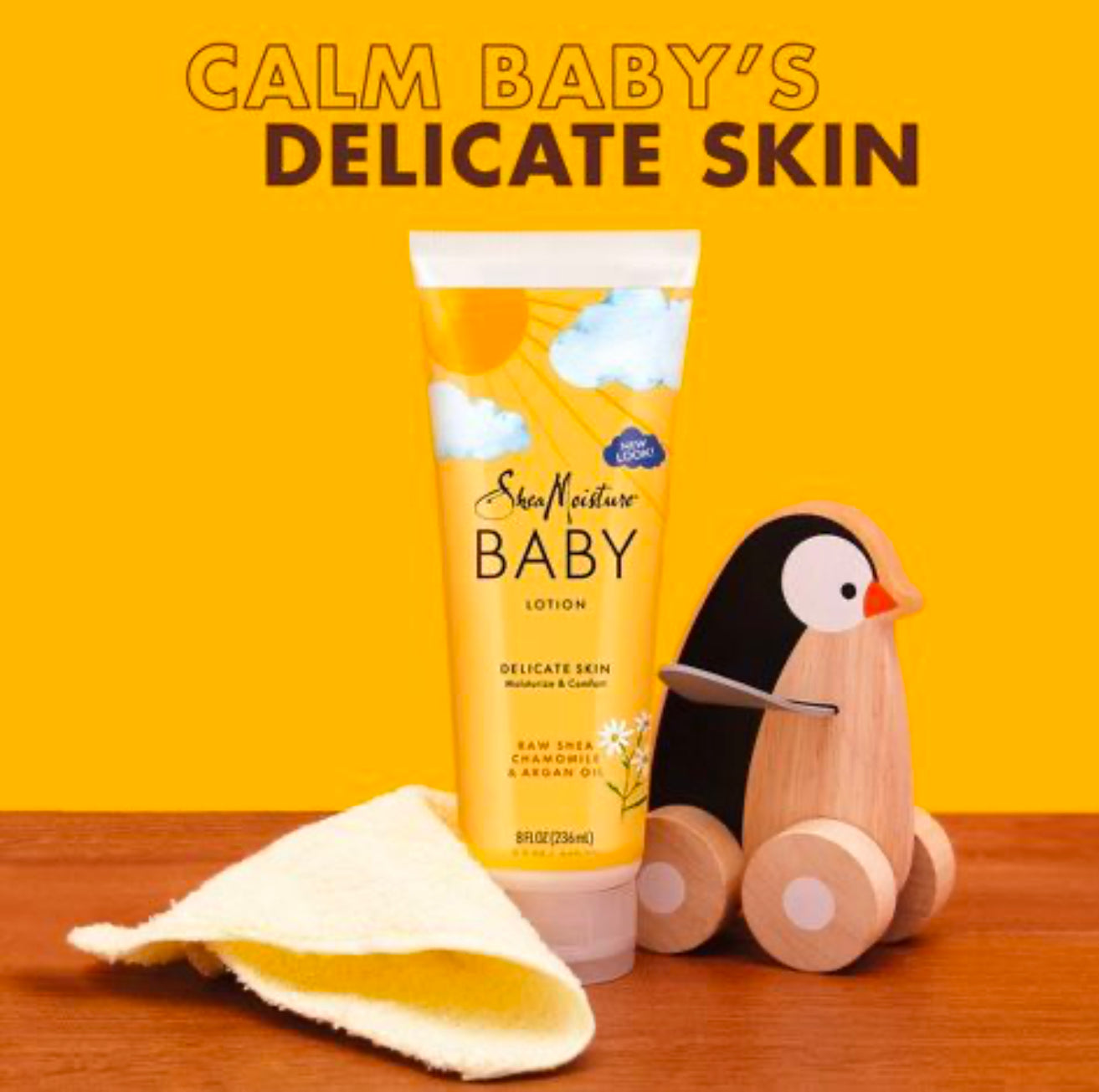 SHEA MOISTURE BABY LOTION RAW SHEA + CHAMOMILE + ARGAN OIL CALM & COMFORT 8OZ