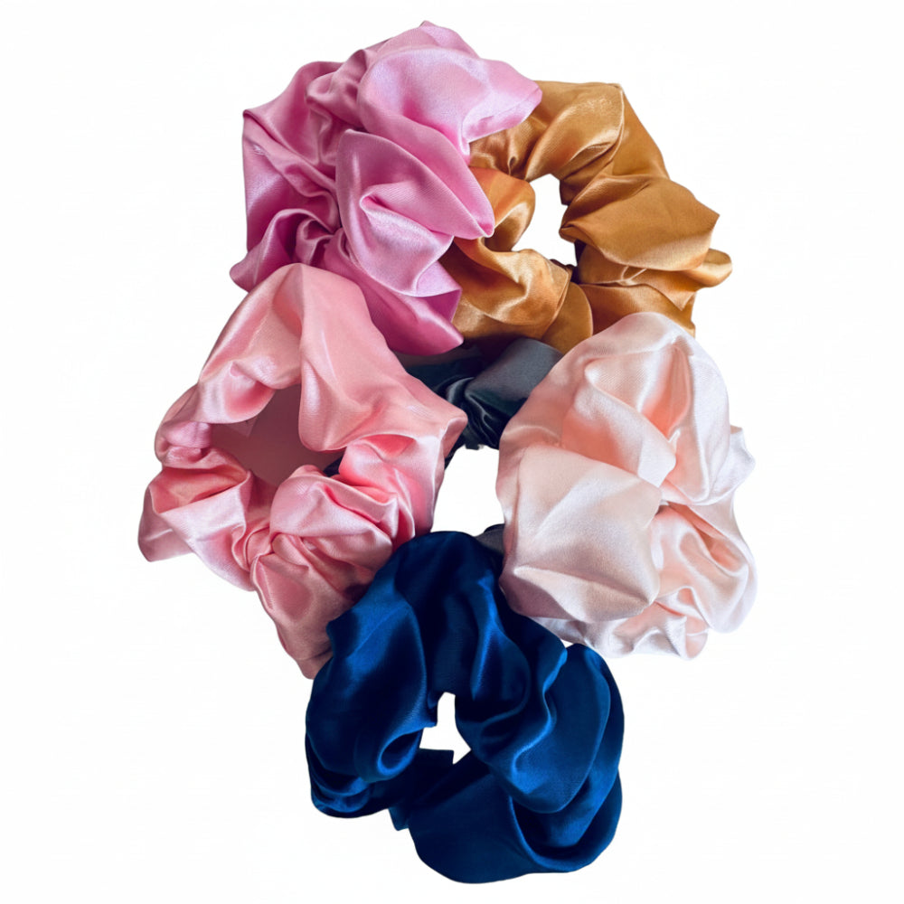 6 Packs Silky Satin Scrunchies
