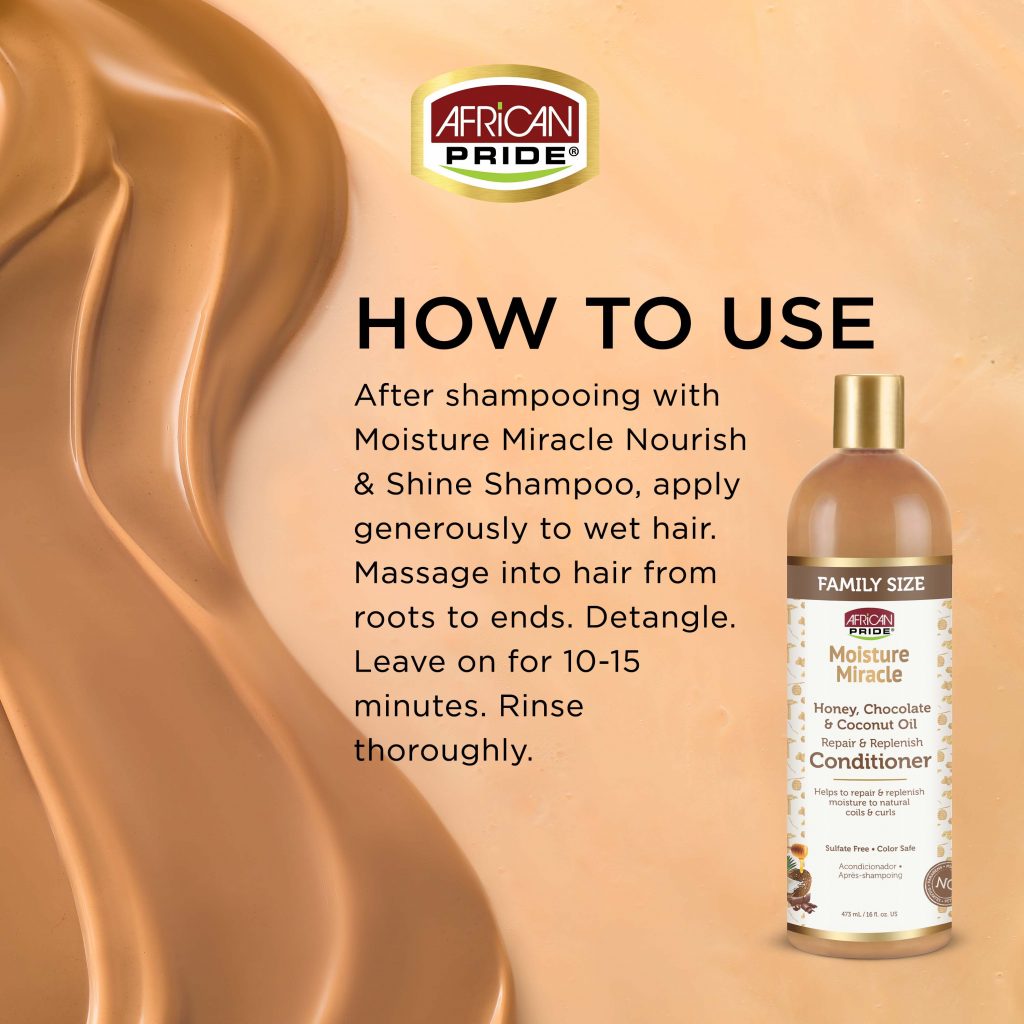 AFRICAN PRIDE MOISTURE MIRACLE HONEY CHOCOLATE & COCONUT OIL CONDITIONER 16OZ