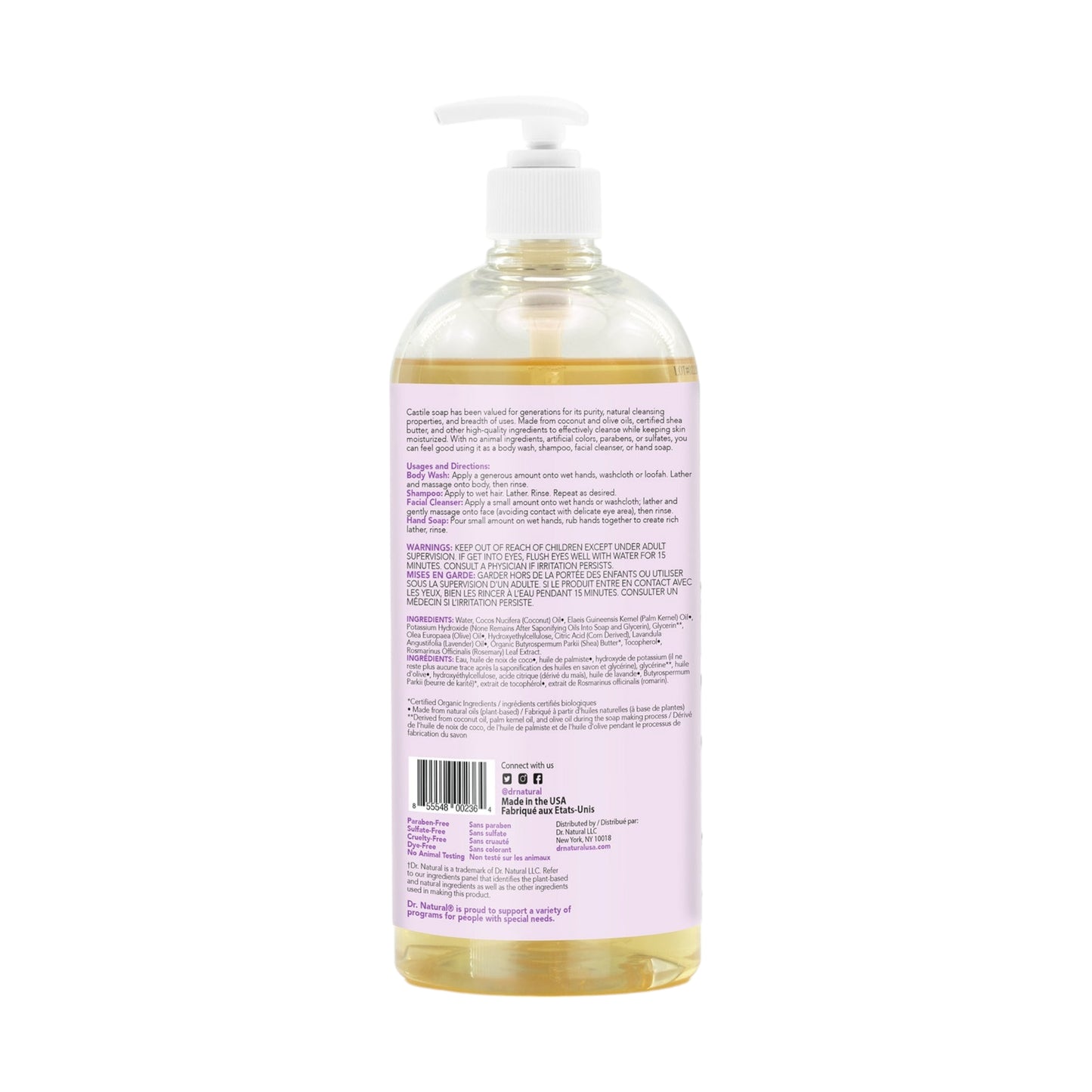 PLANT-BASED HEMP BODY WASH - LAVENDER