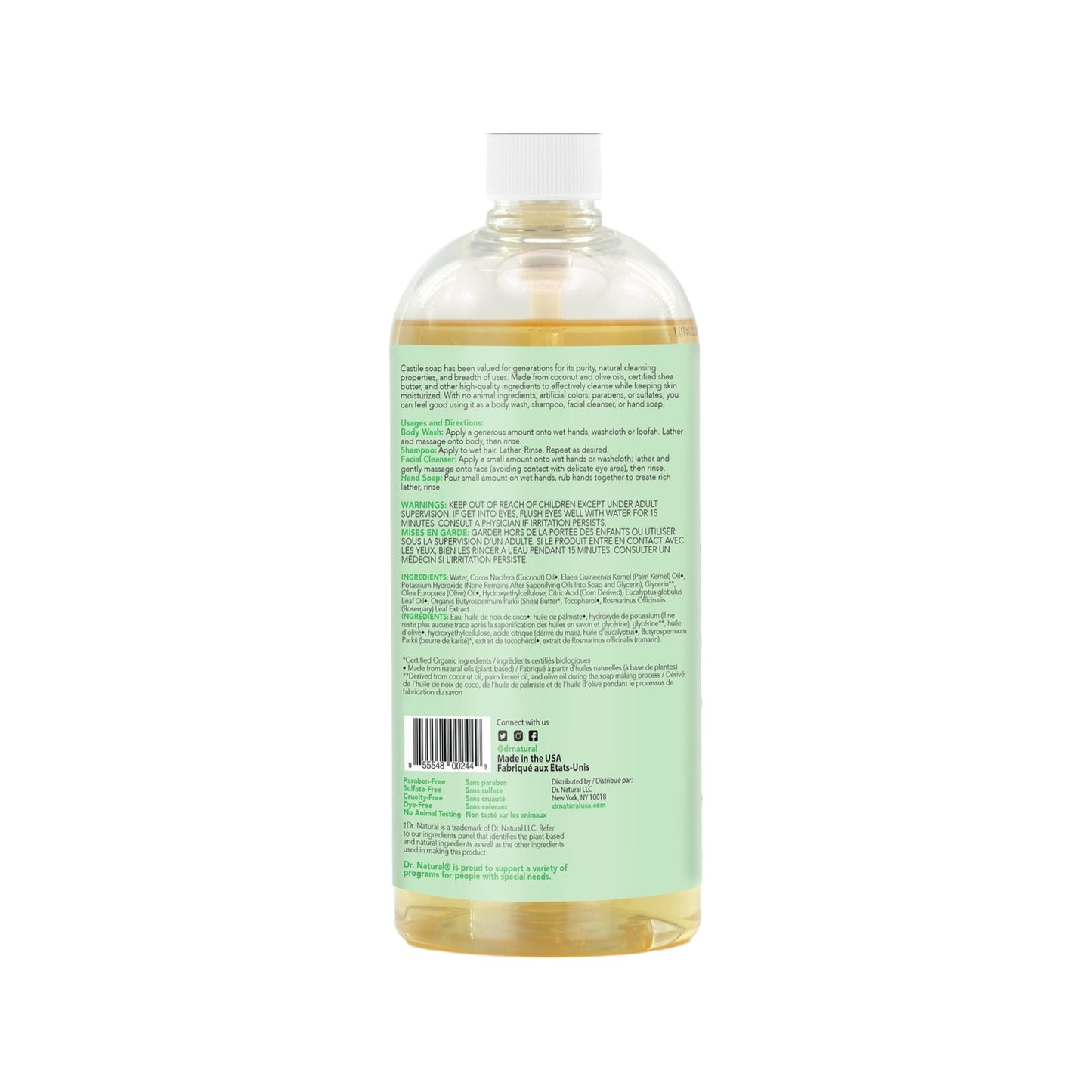 PLANT-BASED HEMP BODY WASH - EUCALYPTUS