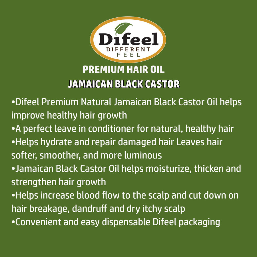 DIFEEL PREMIUM NATURAL HAIR OIL - JAMAICAN BLACK CASTOR OIL 2.5 OZ.