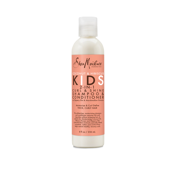 SHEA MOISTURE COCONUT & HIBISCUS KIDS 2-IN-1 CURL & SHINE SHAMPOO & CONDITIONER 8oz