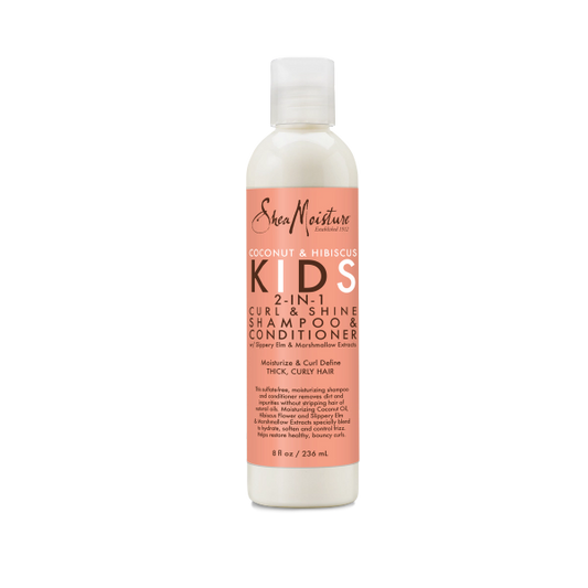 SHEA MOISTURE COCONUT & HIBISCUS KIDS 2-IN-1 CURL & SHINE SHAMPOO & CONDITIONER 8oz